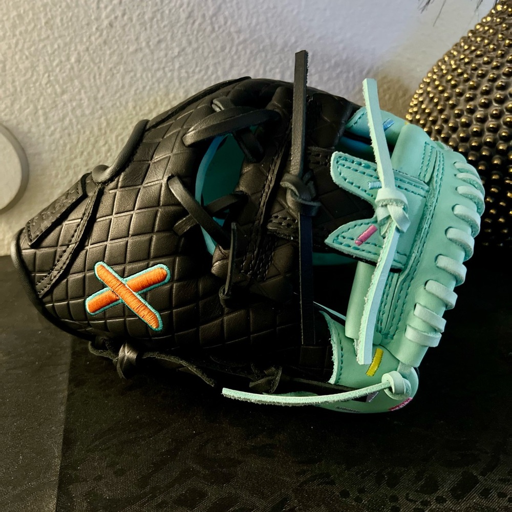 Youth 10.5 Absolutely Ridiculous Black and Mint Icecream Baseball Glove